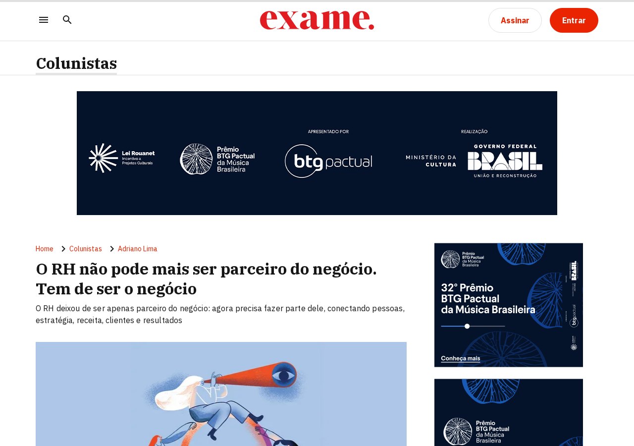 Captura do artigo “O RH não pode mais ser parceiro do negócio. Tem de ser o negócio” na EXAME