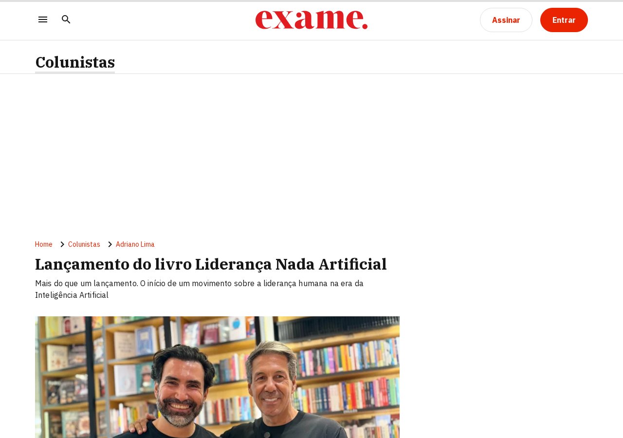 Captura do artigo “Lançamento do livro Liderança Nada Artificial” na EXAME